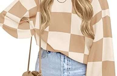 ZESICA Women’s 2024 Fall Fashion Turtleneck Long Sleeve Striped Ribbed Knit Loose Pullover Sweater Tops