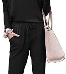PRETTYGARDEN Women’s 2024 Fall Two Piece Outfit Long Sleeve Crewneck Pullover Tops and Long Pants Tracksuit