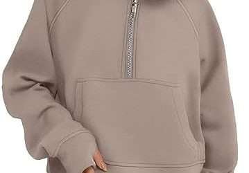 AUTOMET Womens Sweatshirts Half Zip Cropped Pullover Fleece Quarter Zipper Hoodies Fall outfits Clothes Thumb Hole