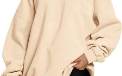 Trendy Queen Oversized Sweatshirts for Women Fleece Hoodies Crewneck Pullover Comfy Sweaters Clothes Fall Winter Fashion 2023