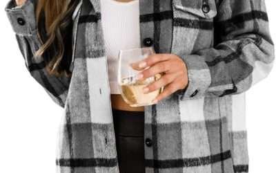 Trendy Queen Womens Flannel Shacket Jacket Casual Plaid Button Down Long Sleeve Shirt Fall Clothes Outfits