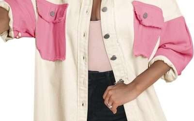 Dokotoo Jean Jacket Women Oversized Patchwork Fashion 2023 Shacket Jacket Women Long Boyfriend Button Down Shirts