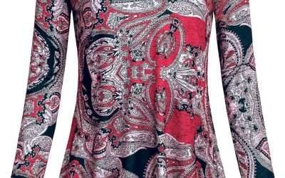 Miusey Women’s Long Sleeve Cowl Neck Form Fitting Casual Tunic Top Blouse