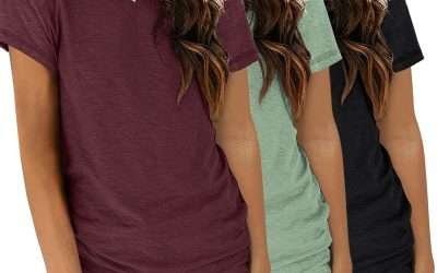 Womens 3 Pack T Shirts Basic Short Sleeve Tees Crewneck Fashion Tops Loose Fit Lightweight Casual Summer Clothes 2024