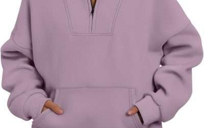 Trendy Queen Sweatshirts Half Zip Pullover Quarter Zip Oversized Hoodies Sweaters Comfy Fall Outfits 2024 Y2K Winter Clothes