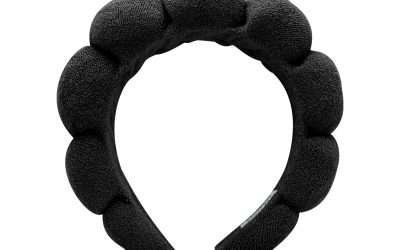 Spa Headband for Washing Face, Makeup, Facial and Skincare. Bubble Skin Care Head Band. Puffy Terry Cloth, Non Slip Get Ready Hairband for Women, Teens, Girls. Cute Hair Accessories.