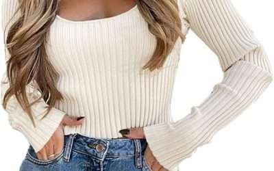PRETTYGARDEN Women’s 2025 Fashion Fall Clothes 2 Piece Cutout Tops Long Sleeve Mock Neck Rib Knit Winter Pullover Sweater