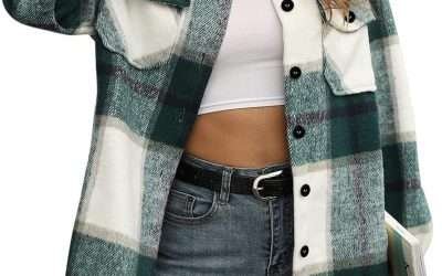 AUTOMET Womens Fall Outfits Fashion Clothes Shackets Flannel Plaid Button Down Long Sleeve Shirts Jackets