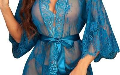 Avidlove Women’s Lace Kimono Robe Babydoll Lingerie Mesh Nightgown S-5XL
