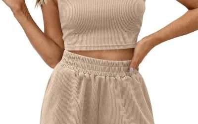 Trendy Queen Two Piece Summer Outfits 2 Piece Sets 2025 Sleeveless Matching Lounge Crop Top High Waisted Short