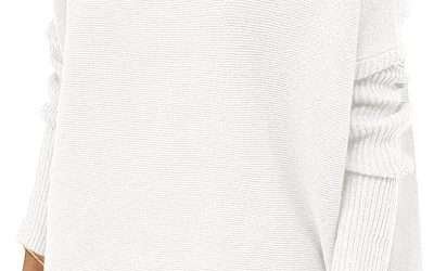 ANRABESS Women’s Oversized Turtleneck Batwing Sleeve Spilt Casual Loose Knit Tunic Pullover Sweater Tops 2025 Fall Outfits