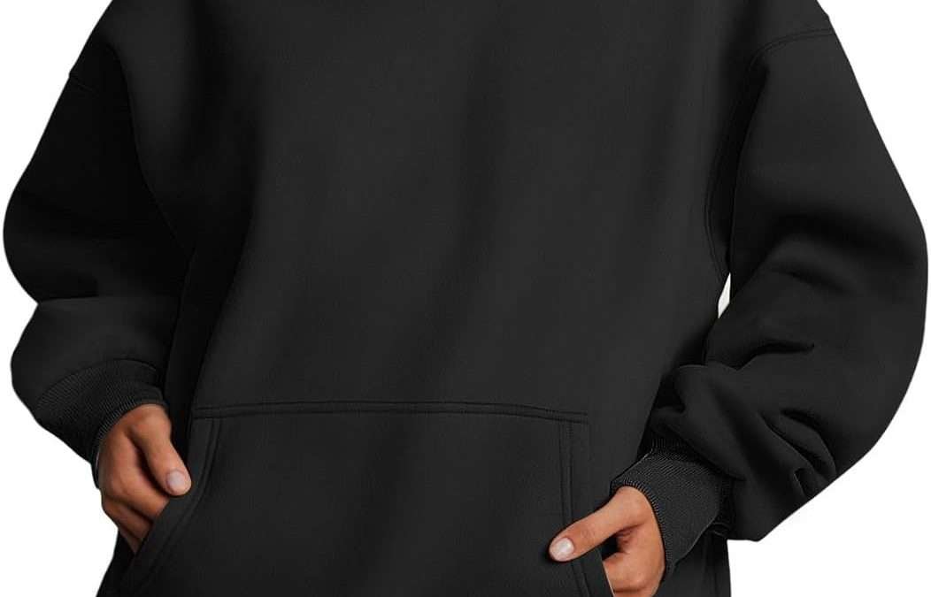 Trendy Queen Womens Oversized Hoodies Fleece Sweatshirts Sweaters Spring Outfits 2025 Pullover Fall Winter Clothes