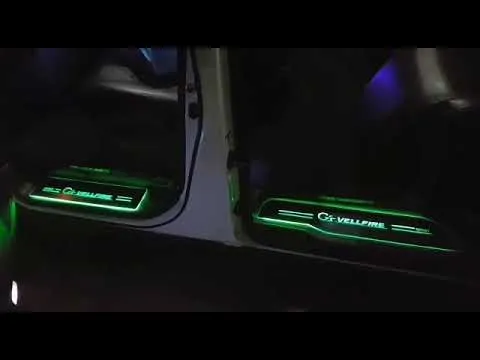 Vellfire 2010 multi colours custom design running led scuff plate