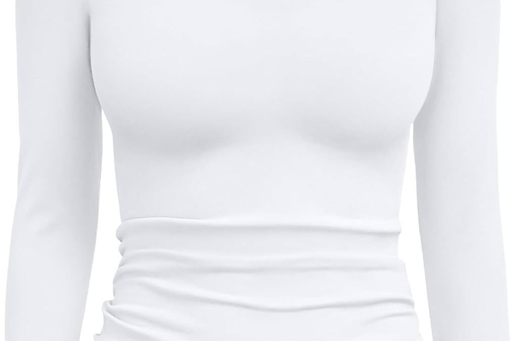 Trendy Queen Womens Long Sleeve Shirts Crop Tops Fall Fashion 2025 Square Neck Going Out Basics Tees Y2k Clothes