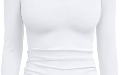 Trendy Queen Womens Long Sleeve Shirts Crop Tops Fall Fashion 2025 Square Neck Going Out Basics Tees Y2k Clothes