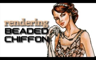 Beaded Chiffon 1920s fashion | Lady Mary Crawley Downton Abbey | Fashion Illustration