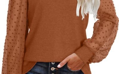 WIHOLL Long Sleeve Shirts for Women Tops Tunic Fall Trendy Crew Neck Clothes