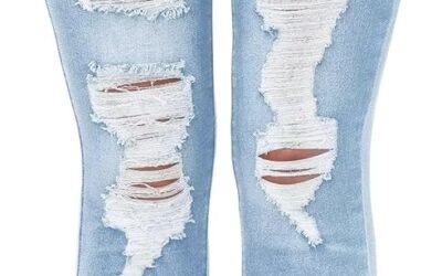 KDF Women’s High Waisted Jeans for Women Distressed Ripped Jeans Slim Fit Butt Lifting Skinny Stretch Jeans Denim Pants