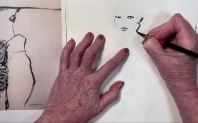 1950s Style Ink Wash Demo – Hat & Roses