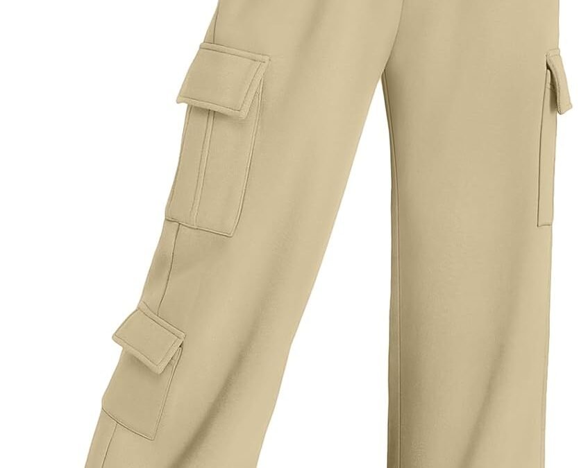 AUTOMET Womens Cargo Sweatpants Wide Leg Fleece Lined Y2k Pants Fall Winter Baggy Joggers with Pockets