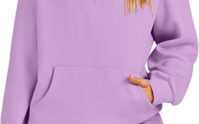 ANRABESS Women 2 Piece Outfits Sweatshirt Shorts Sets 2025 Oversized Casual Lounge Sweat Set Sweatsuit Workout Tracksuit Purple Medium