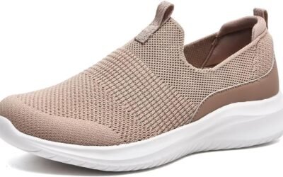 TIOSEBON Women’s Walking Tennis Shoes Knit Slip on Mesh Comfortable Sneaker