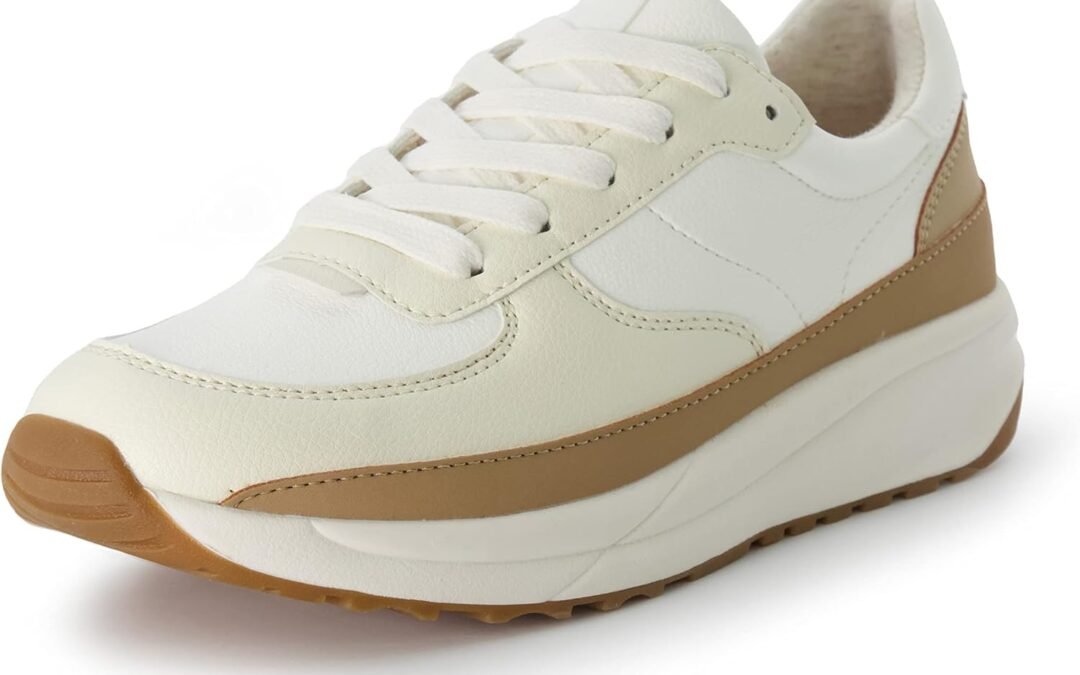 CUSHIONAIRE Women’s Score lace up Sneaker +Comfort Foam, Wide Widths Available