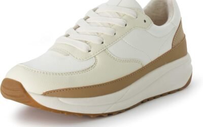 CUSHIONAIRE Women’s Score lace up Sneaker +Comfort Foam, Wide Widths Available