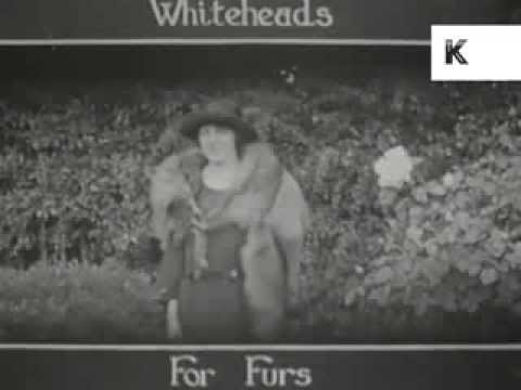 1920s Surreal Fur Stole Advert, Fashion, UK, Rare Archive Footage