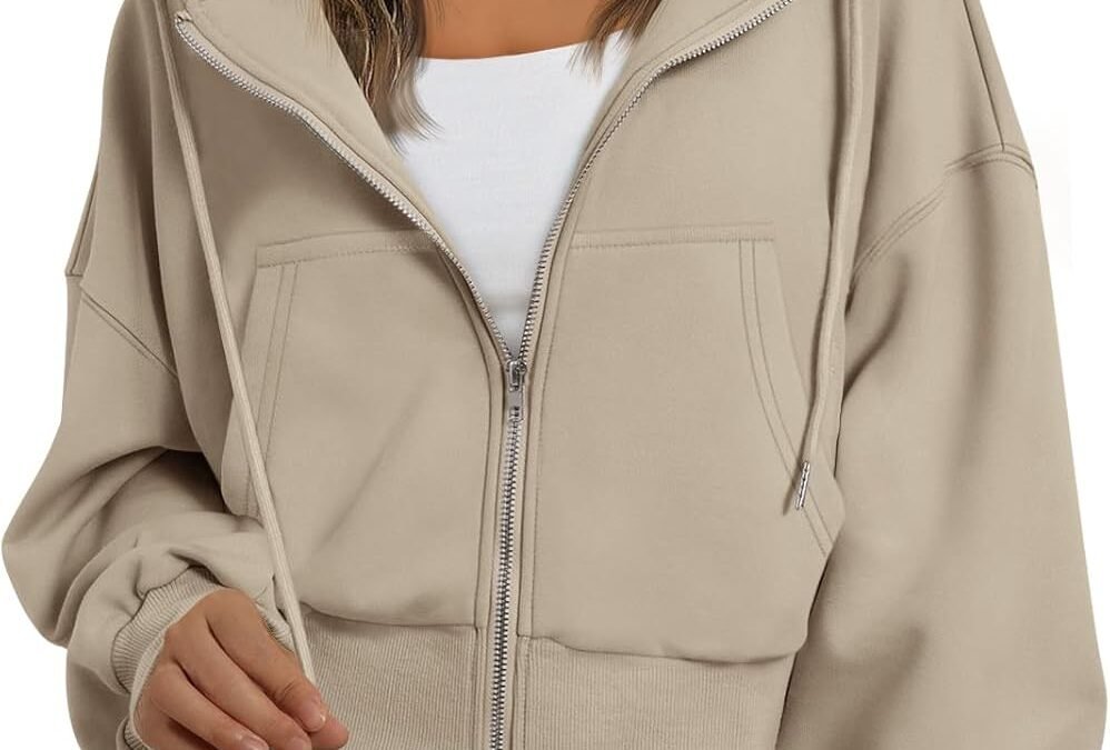 Trendy Queen Hoodies for Women Full Zip Up Cropped Sweatshirts Jackets Casual Comfy Gym Tops Fall Outfits Winter Clothes 2026