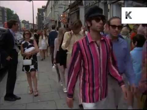 Late 1960s King's Road London, 60s Fashion, Street Style, 35mm Archive Footage