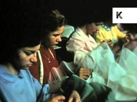 1950s UK Dressmakers at Work, Seamstress, Fashion, Colour Archive Footage