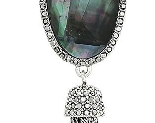 Lucky Brand Silver-Tone Mother-of-Pearl-Look Beaded Lariat Necklace