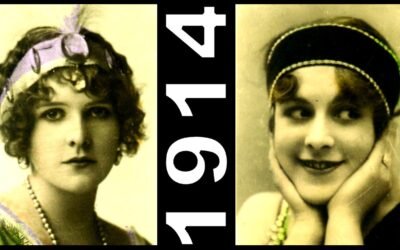 Most Beautiful 1910's Actresses – Edwardian Fashion Icons Hairstyles Headbands 1914 Cigarette Cards