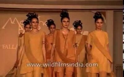 Indian female models of 1990's walk for fashion designer Monisha Bajaj