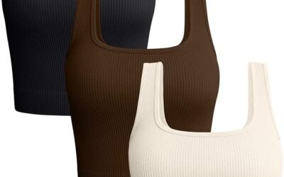 OQQ Women’s 3 Piece Tank Tops Ribbed Seamless Workout Exercise Shirts 2025 Summer Basic Camis