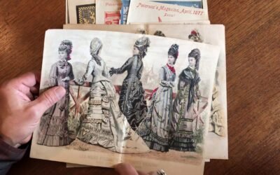 Fashion Illustraton 1877-80 lot x 14 color prints women dresses clothing