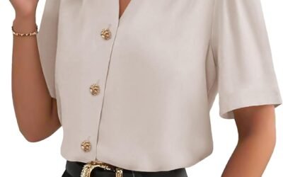 EVALESS Business Casual Tops for Women Button Down Shirts